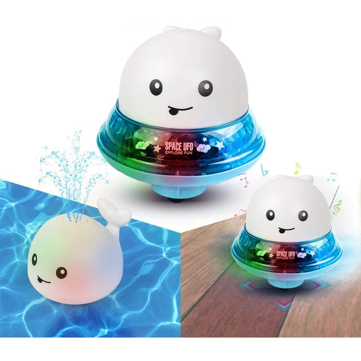 Игрушка для ванной Salto Surprise интерактивная Китёнок с фонтанчиком белый - фото 2