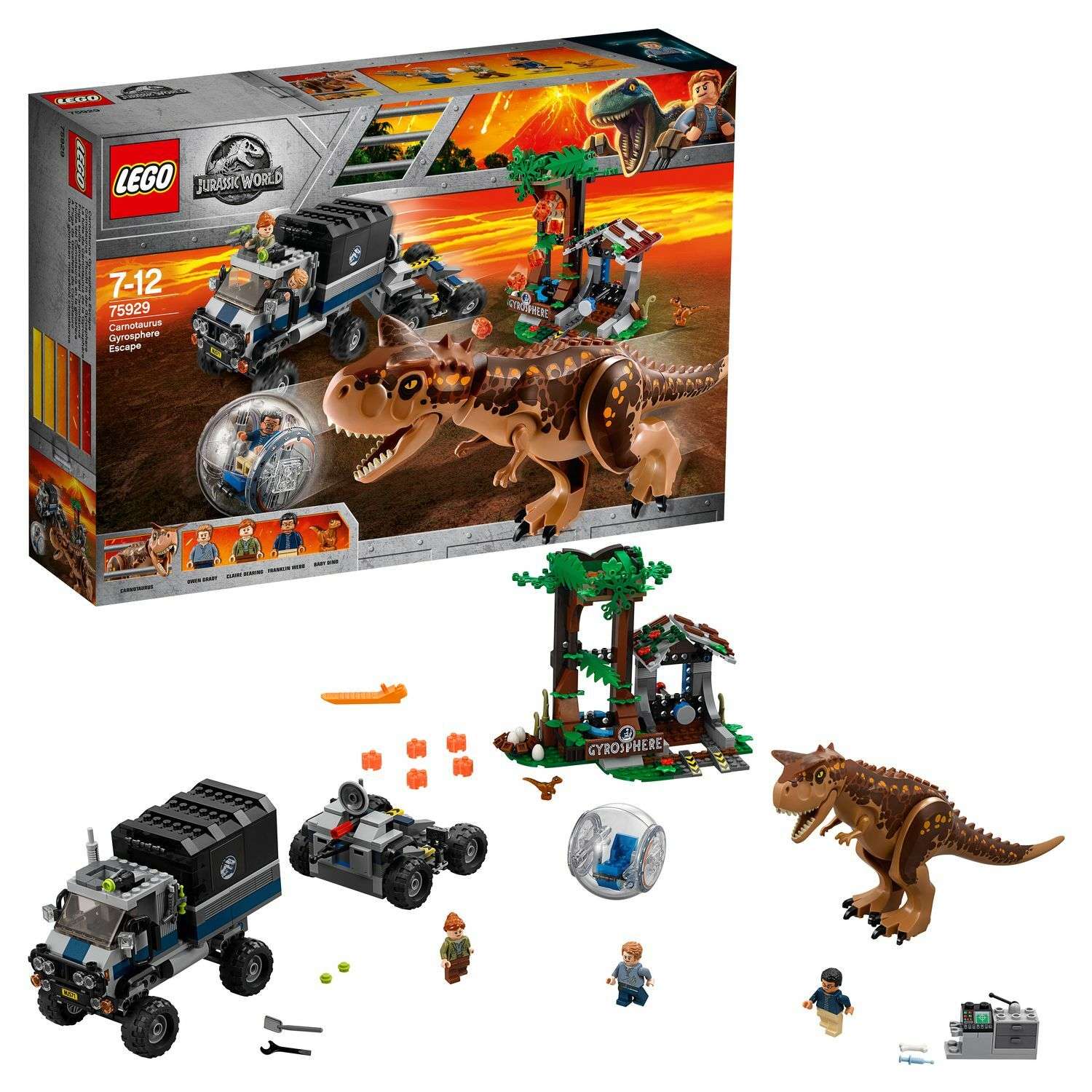 Конструктор LEGO Jurassic World Побег в гиросфере от карнотавра 75929 - фото 1