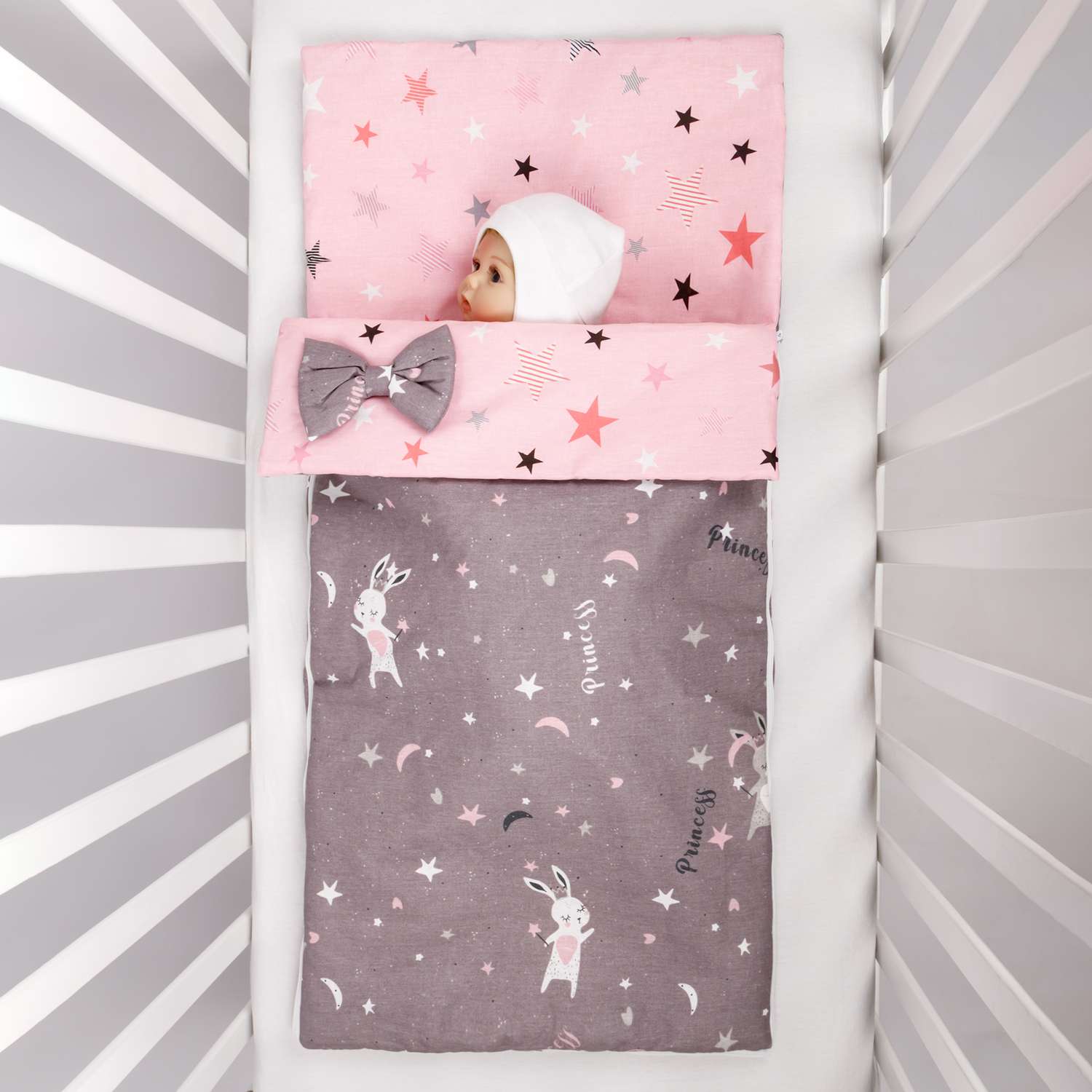 Спальный мешок AmaroBaby детский Magic Sleep Princess серый розовый - фото 2