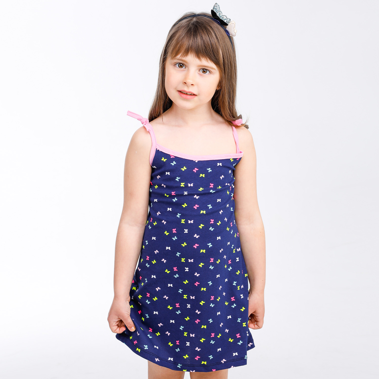 Сарафан Babycollection 00-00025337темно-синий розовый - фото 1