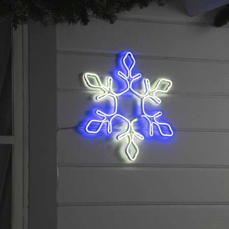 Неоновая Luazon фигура «Снежинка» 37 см 288 LED 12 В 8 режимов свечение синее/белое