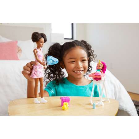 Набор игровой Barbie Скиппер Няня с малышом Кормление 4 GRP41