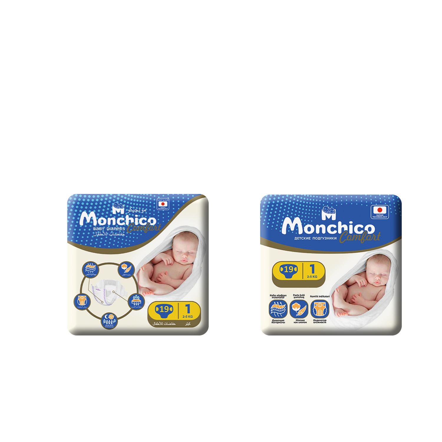 Детские подгузники Monchico Comfort 1-5 кг 1 упаковка - фото 1