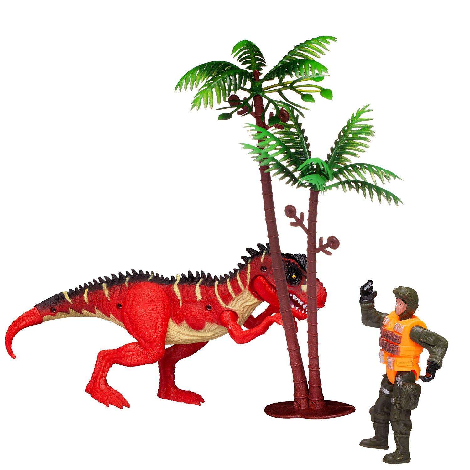 Игровой набор Junfa Мир динозавров 1 большой и фигурка человека с аксессуарами - фото 4