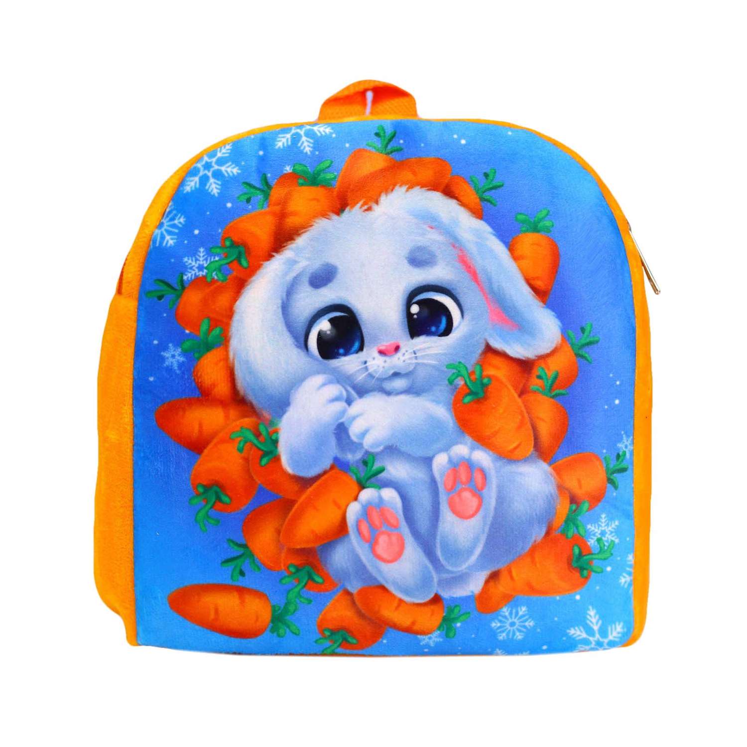Детский рюкзак Milo Toys плюшевый Зайка в морковке 26х24 см - фото 1