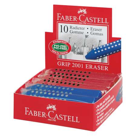 Ластик Faber Castell Grip 2001 3гранный Красный-Синий в ассортименте 187101