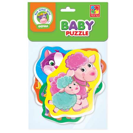 Пазл Vladi Toys мягкие Baby Puzzle Мама и малыш 4 картинки