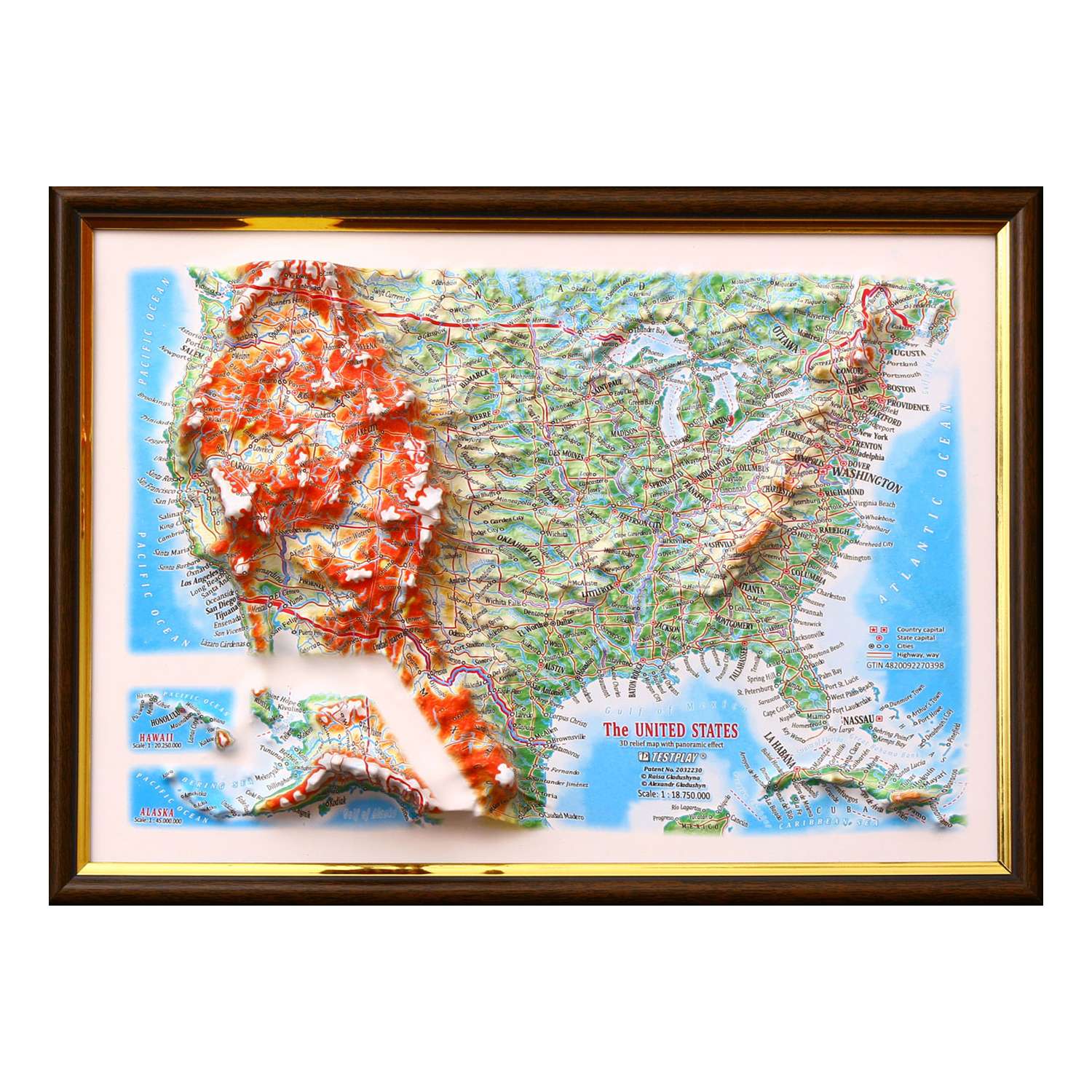 3D карта Testplay США формат A4 - фото 1