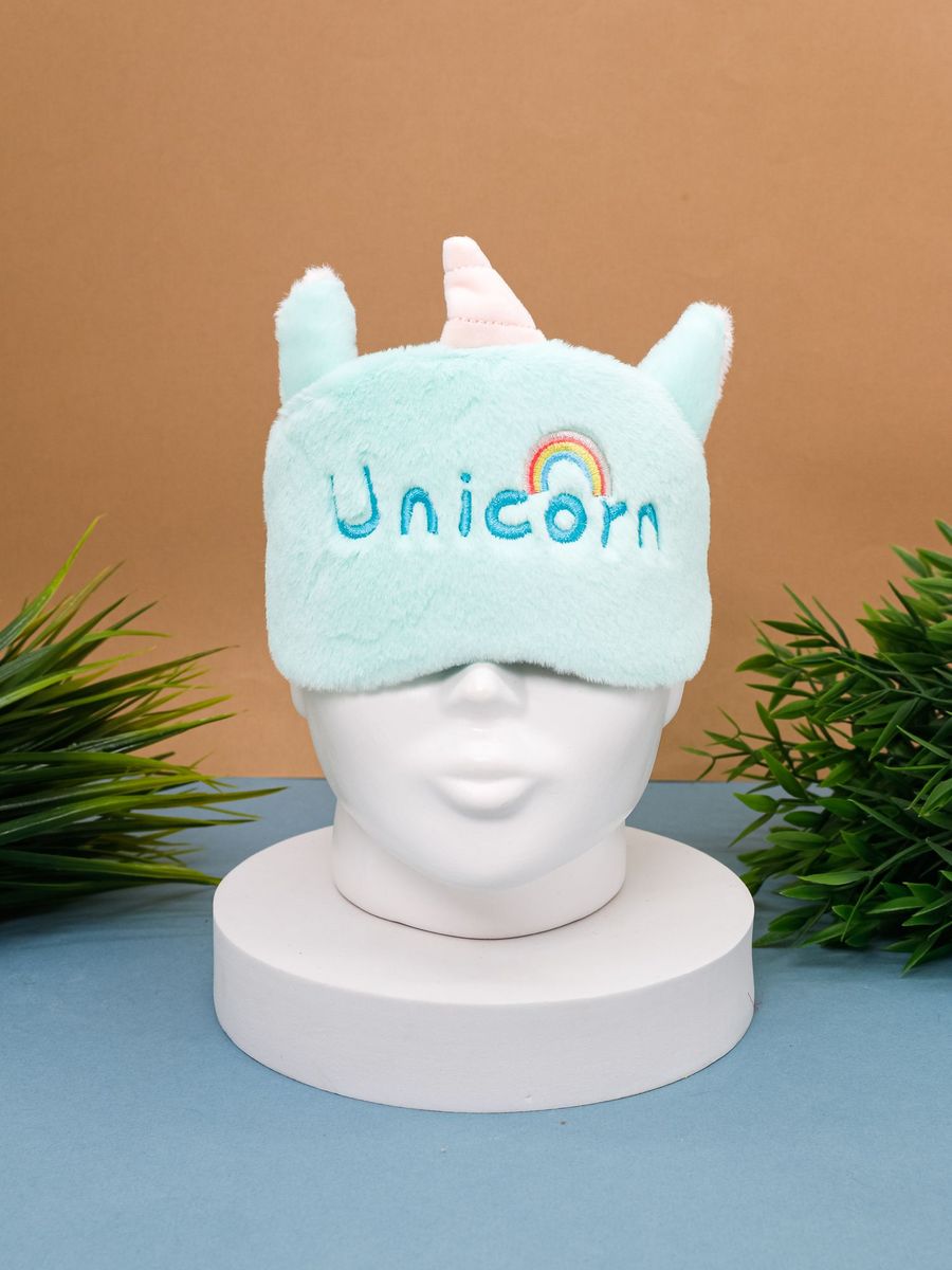 Маска для сна iLikeGift Unicorn Rainbow green с гелевым вкладышем - фото 7