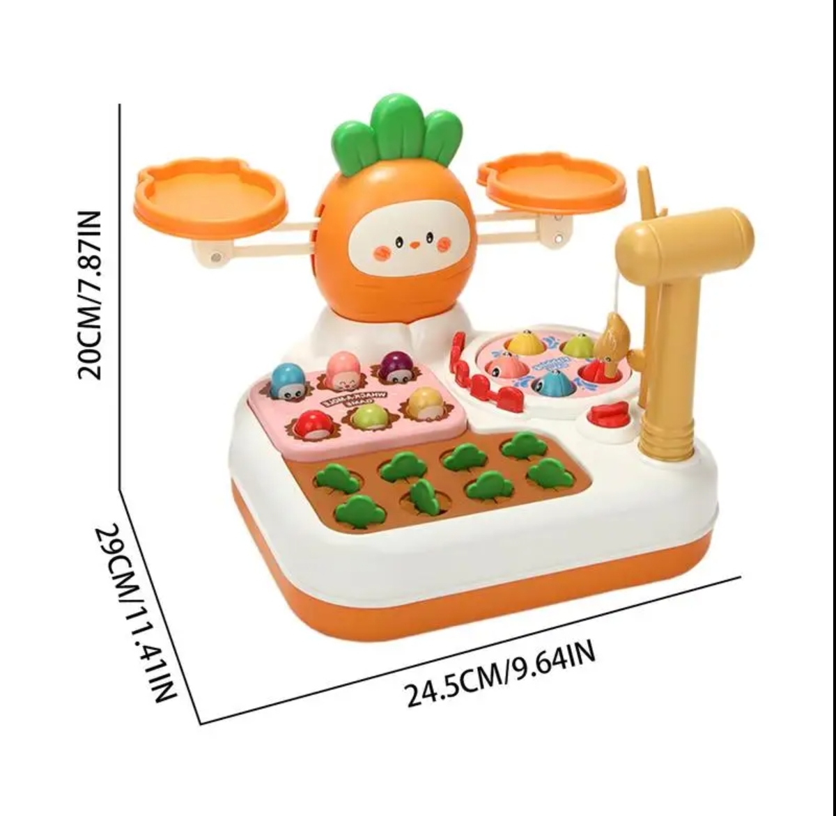 Развивающая игрушка Морковка BalaToys Монтессори 4 в 1 Интерактивная - фото 8