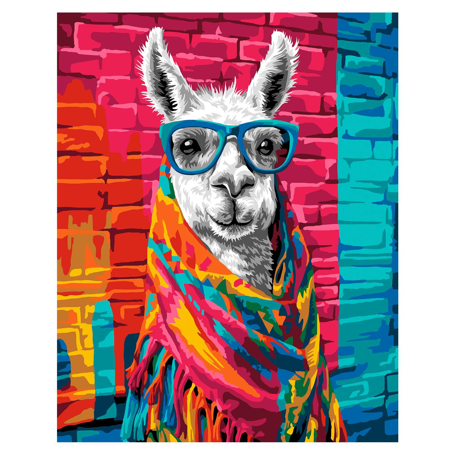 Картина по номерам Art on Canvas холст на подрамнике 40х50 см Стильная лама - фото 2