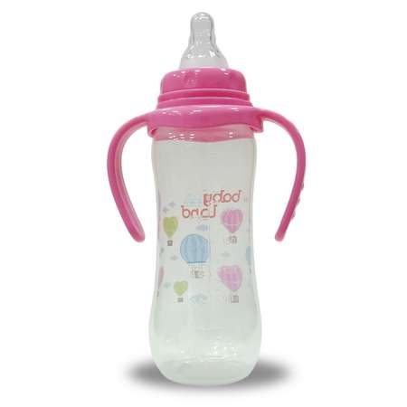 Бутылочка Baby Land с ручками 240мл с силиконовой соской Air System розовый
