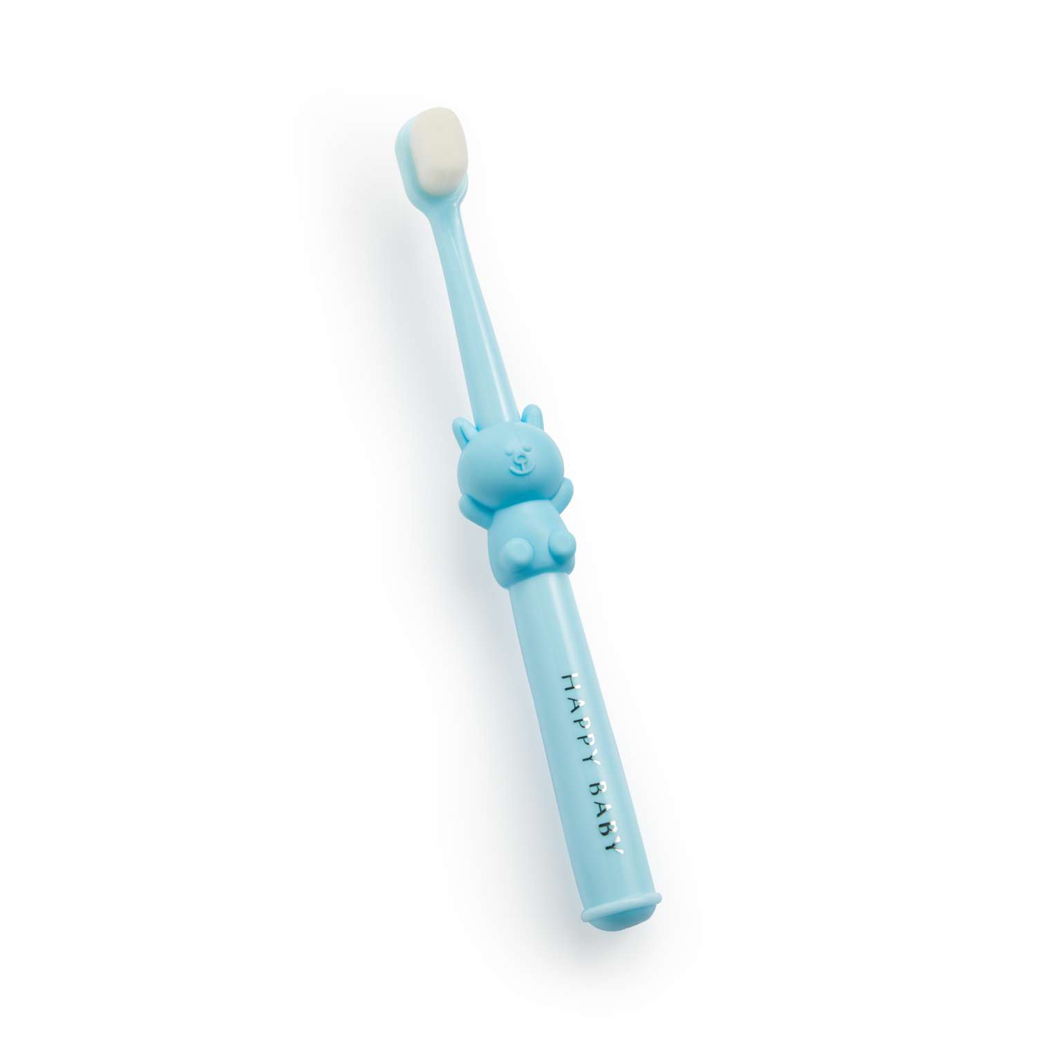 Детская зубная щётка Happy Baby с мягкой щетиной голубая мишка - фото 1