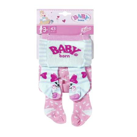 Игрушка Zapf Creation Baby Born Колготки 2 пары розовые и голубые на куклу 43 см