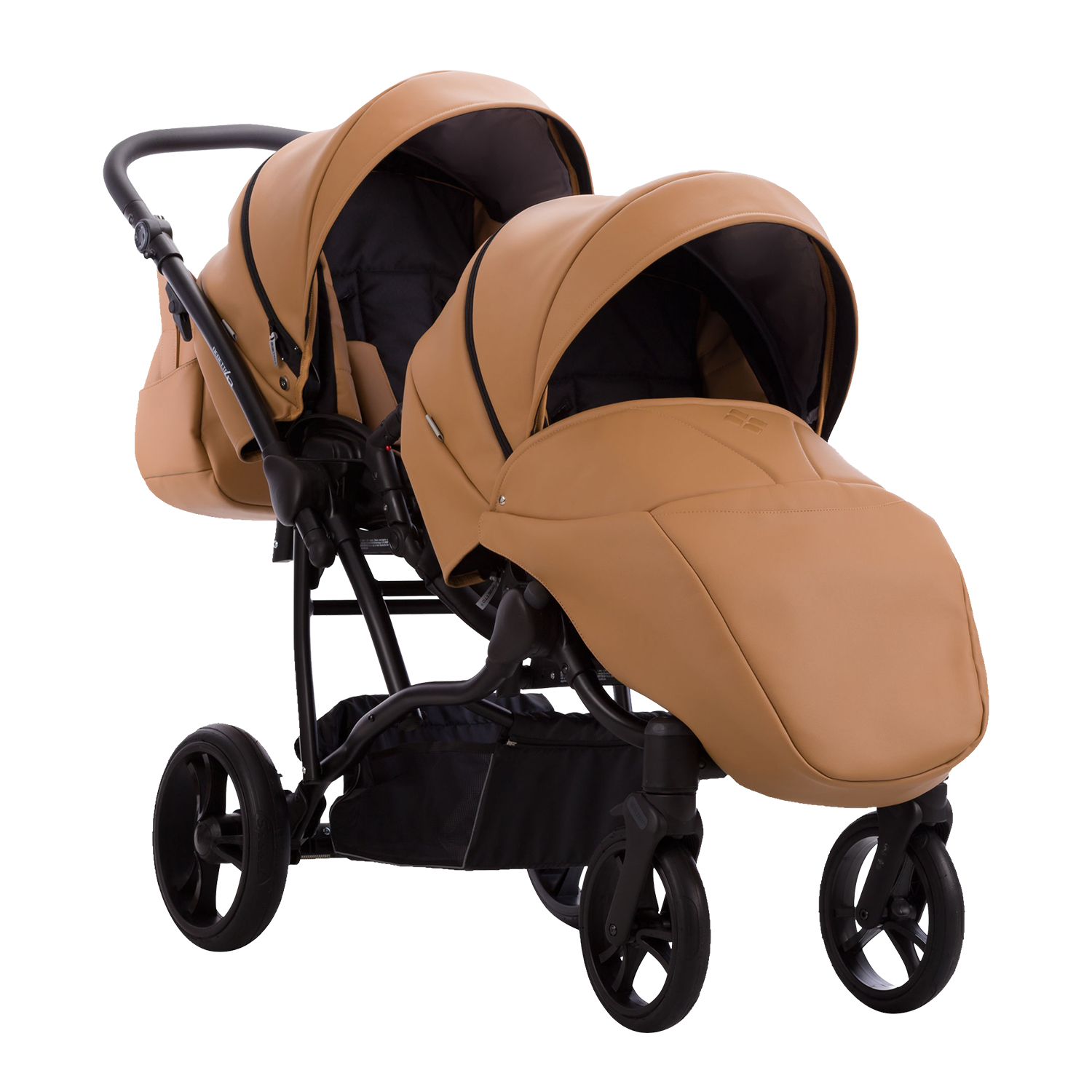 Коляска 2в1 Bebetto Bebetto 42 Comfort Pro для двойни шасси Черное 03 - фото 5