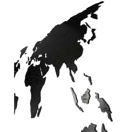 Карта мира настенная Afi Design деревянная с гравировкой 150х80 см Countries Rus черная