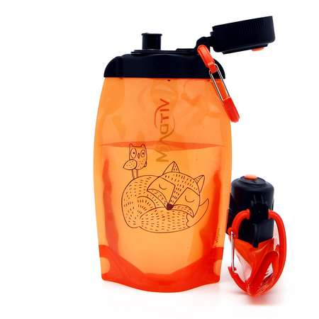 Бутылка для воды складная VITDAM МП оранжевая 500мл B050ORS 1304