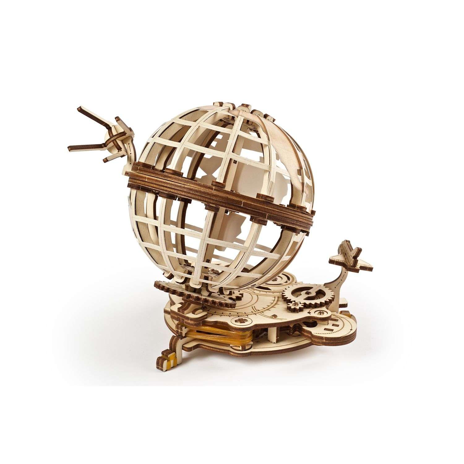 Сборная деревянная модель UGEARS Глобус 3D-пазл механический конструктор - фото 2