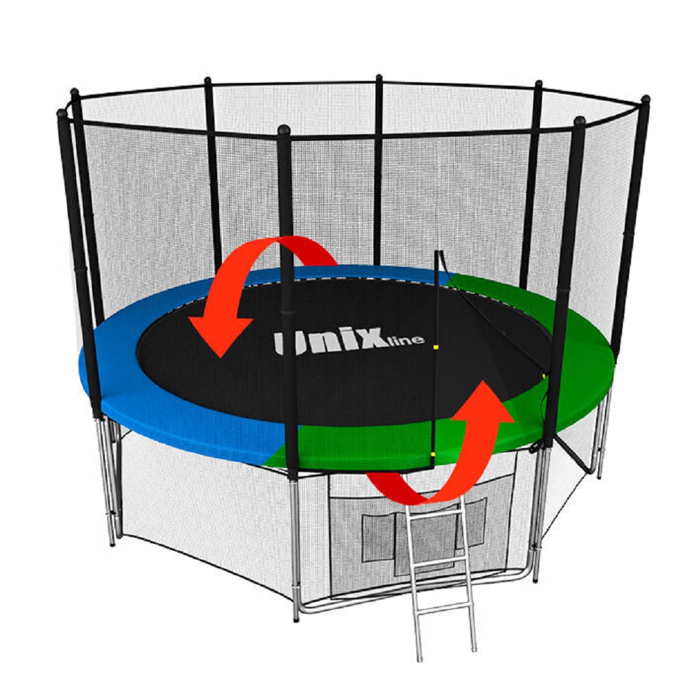 Батут каркасный Classic 6 ft UNIX line общий диаметр 183 см до 110 кг диаметр прыжковой зоны 133 см в комплекте лестница - фото 1