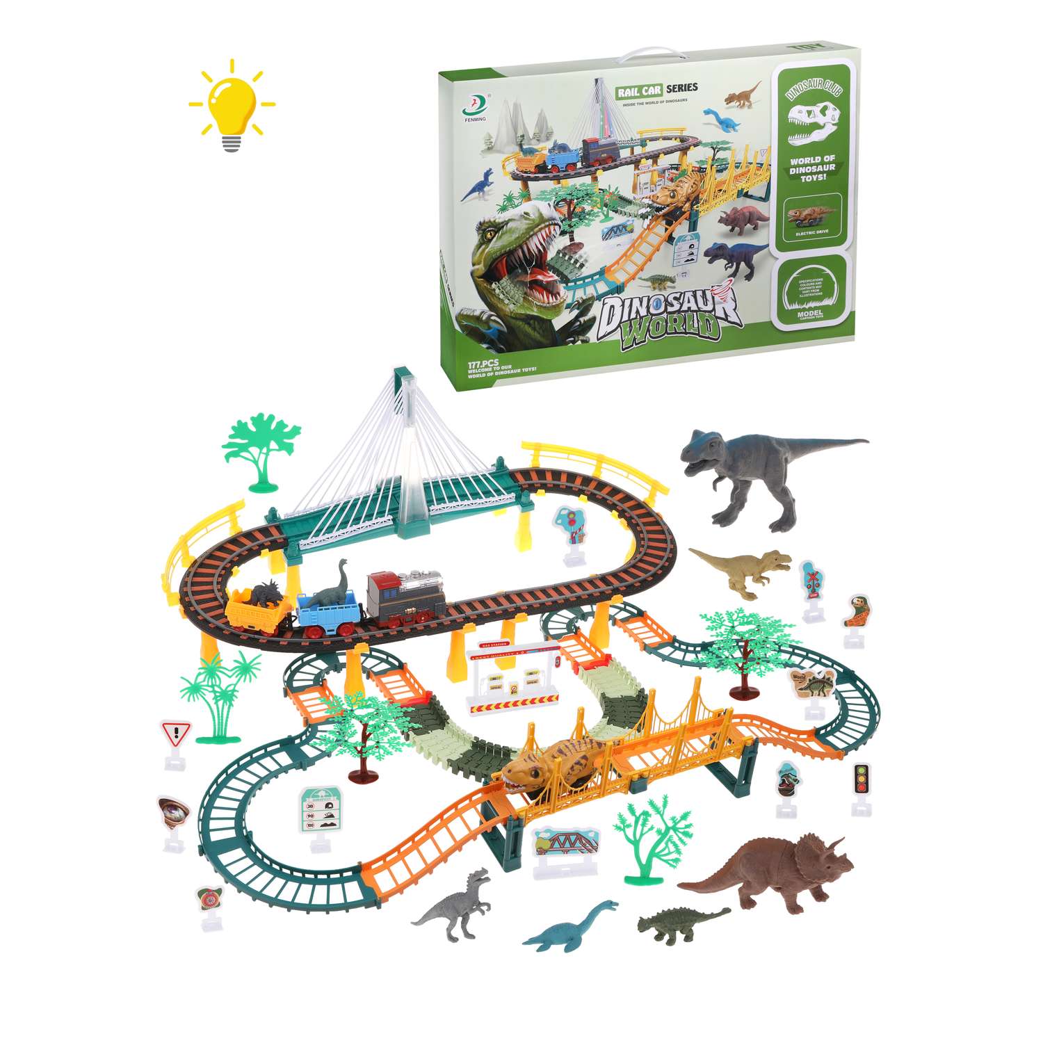 Игровой набор Автотрек Наша Игрушка для мальчиков с динозаврами 652828 - фото 1
