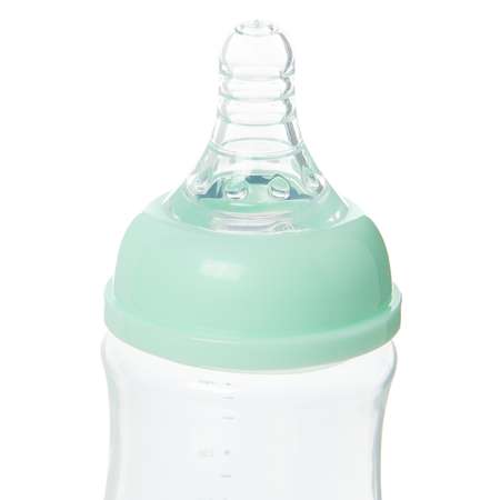 Бутылочка BabyGo 250мл +2соски S/M Green-Grey