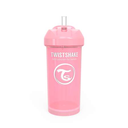 Поильник-непроливайка Twistshake с трубочкой Пастельный розовый 360 мл 6 мес+