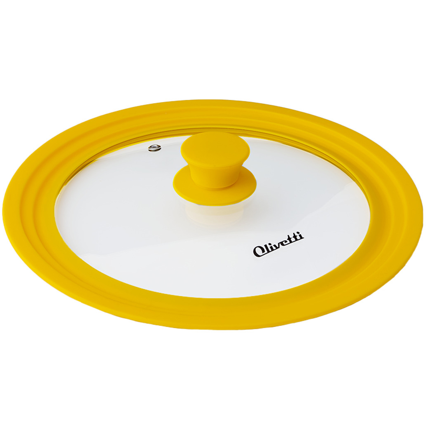Крышка универсальная Olivetti 24/26/28 см с силиконовым ободом желтый - фото 1