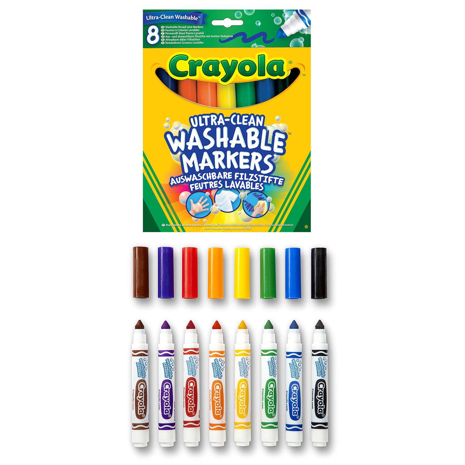 Смываемые фломастеры Crayola Супер чисто с толстым наконечником, 8 шт. - фото 6