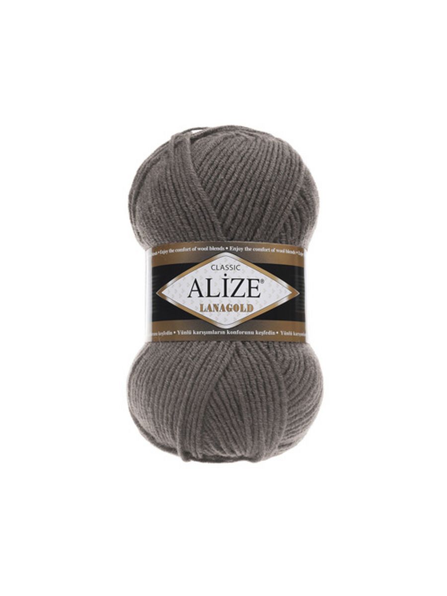 Пряжа Alize полушерстяная мягкая тонкая теплая Lanagold 100 гр 240 м 5 мотков 348 темно-серый - фото 6