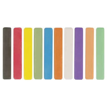 Мел цветной Пифагор набор 10 штук для доски школьный квадратный