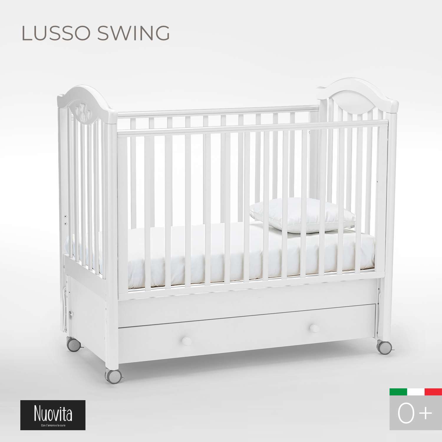 Кровать Nuovita Lusso Swing с продольным маятником Bianco/Белый - фото 2