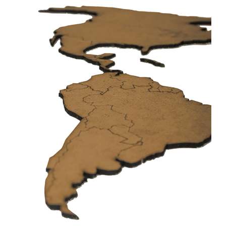 Карта мира настенная Afi Design деревянная 150х80 см Large коричневая