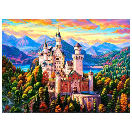 Картина по номерам Рыжий кот Замок Нойшванщтайн 40х50 см
