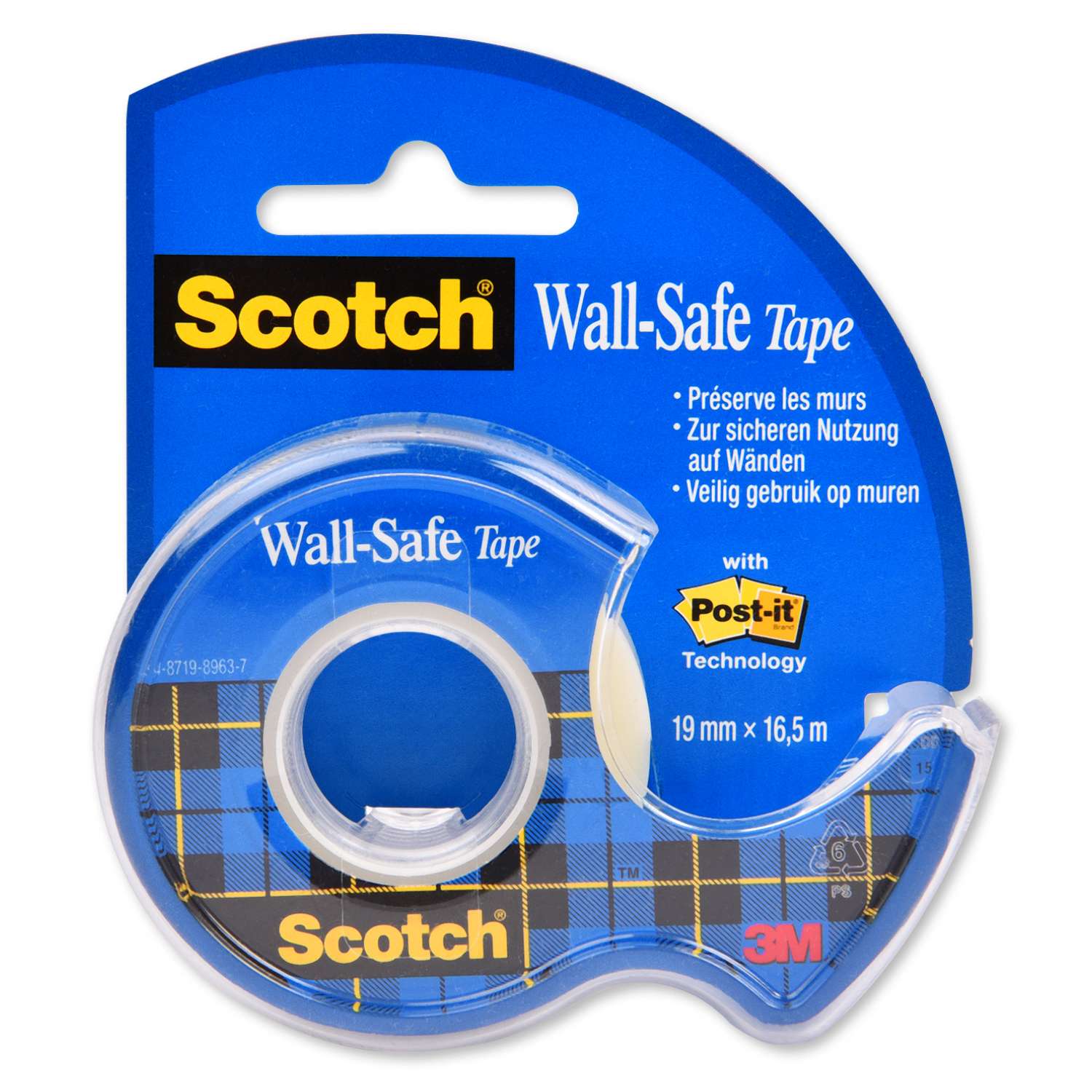 Лента Scotch Wall-Safe клейкая невидимая 19358 - фото 1