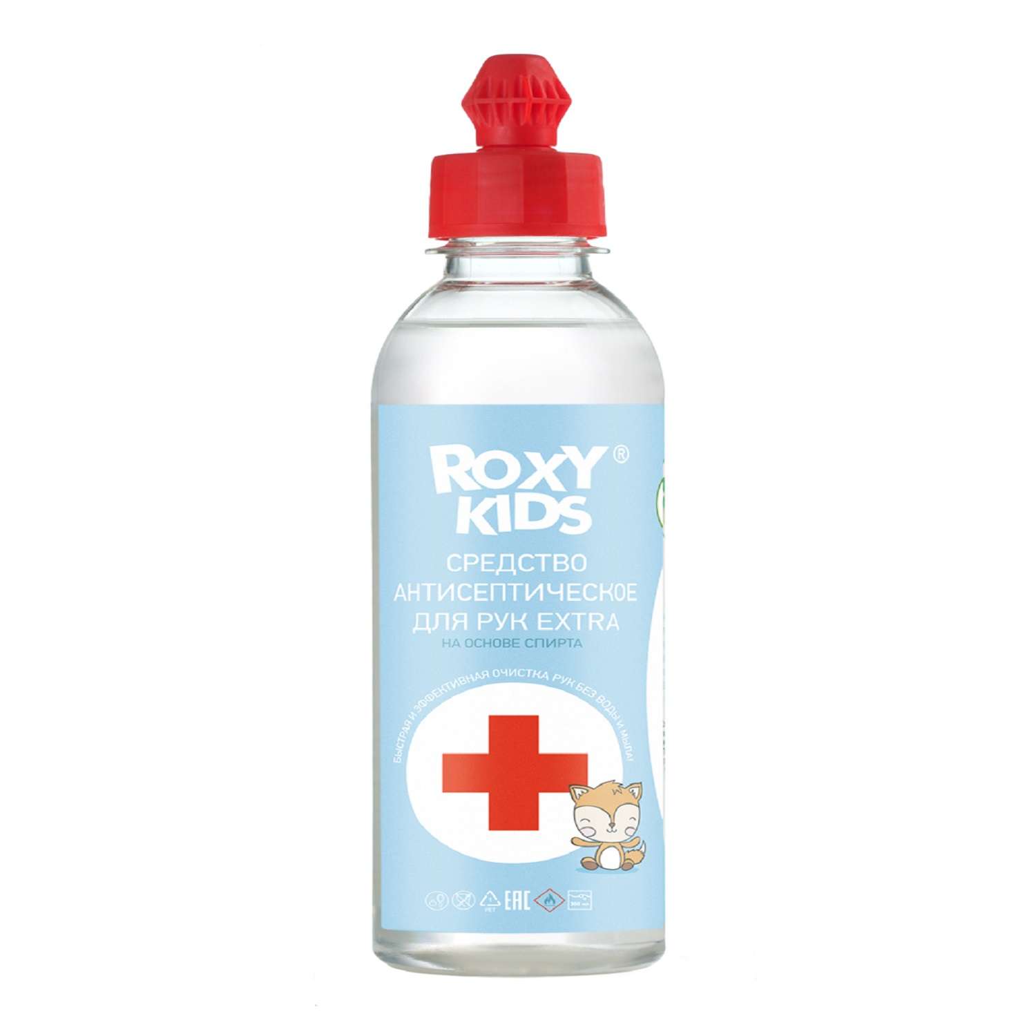 Дезинфицирующее средство ROXY-KIDS для рук и поверхностей спиртовой Extra с экстрактом алоэ вера 300 мл - фото 1