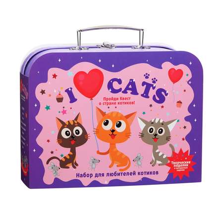 Чемоданчик для творчества Бумбарам игровой набор для девочек Я люблю котиков