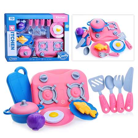 Набор игрушечной посуды Ural Toys Кухня с плитой и продуктами