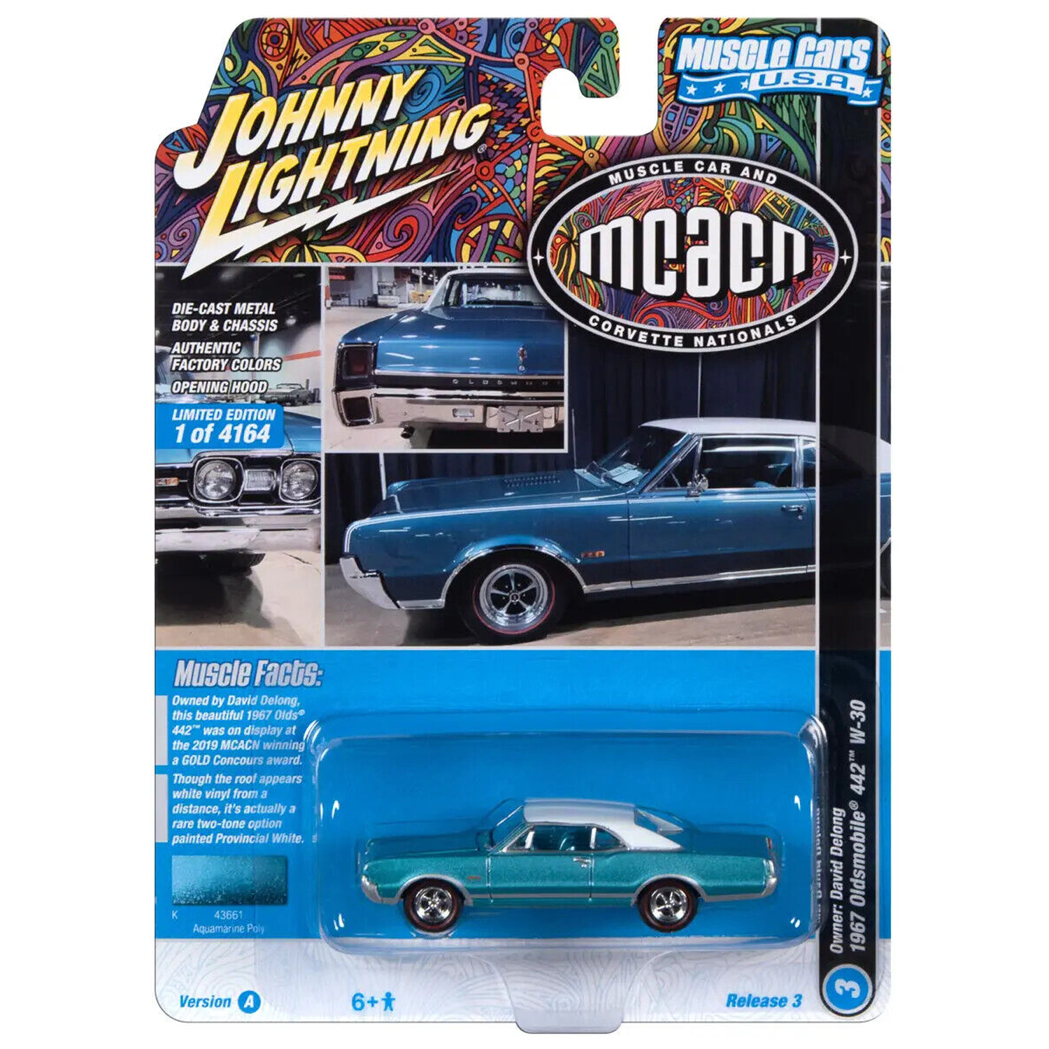 Автомобиль Johnny Lightning 1:64 бирюзовый JLMC031A-R3-N3 - фото 4