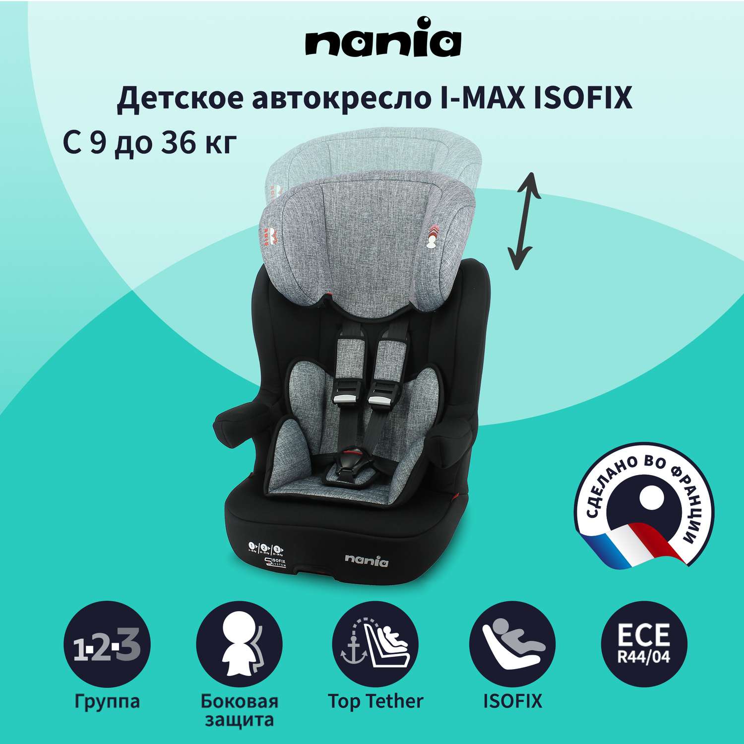 Автокресло Nania IMAX ISOFIX Tech Silve - фото 1