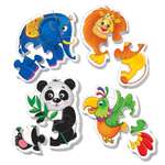 Пазл Vladi Toys мягкие Baby puzzle Зоопарк 4 картинки 18 элементов