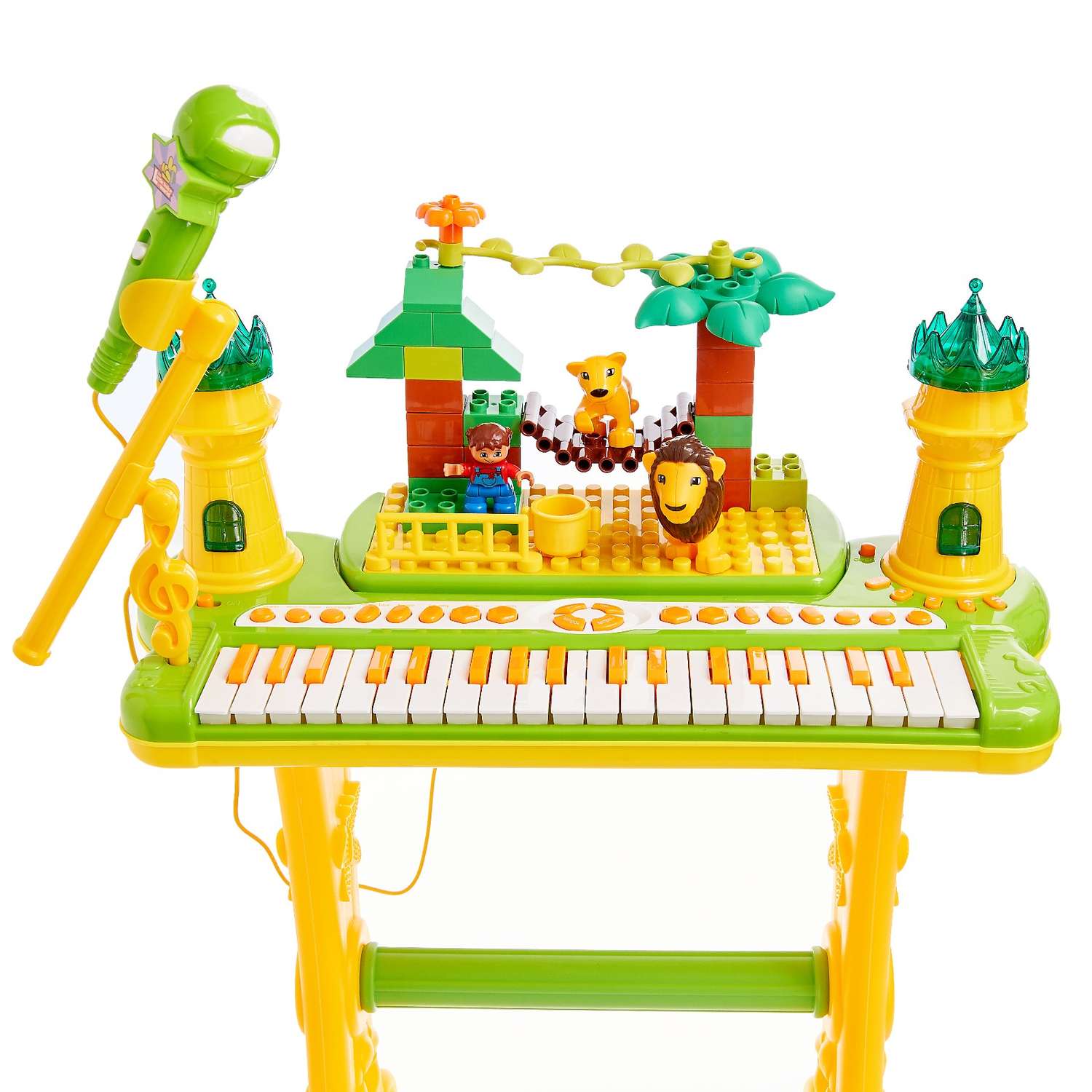 Пианино Sima-Land Королевский мир с конструктором микрофоном и стульчиком - фото 2