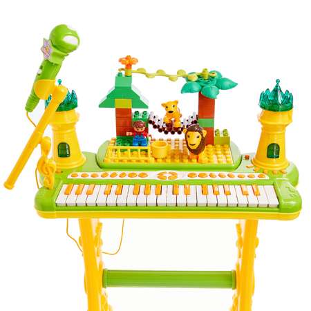 Пианино Sima-Land Королевский мир с конструктором микрофоном и стульчиком