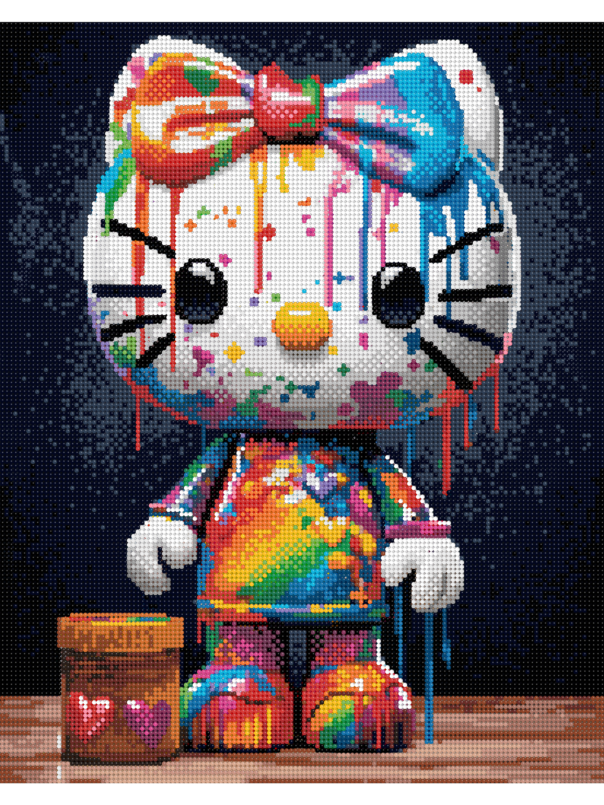 Алмазная мозаика Art sensation холст на деревянном подрамнике 40х50 см Hello Kitty - фото 2