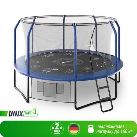 Батут каркасный Supreme game UNIX line 12 ft Blue общий диаметр 366 см до 160 кг диаметр прыжковой зоны 310 см