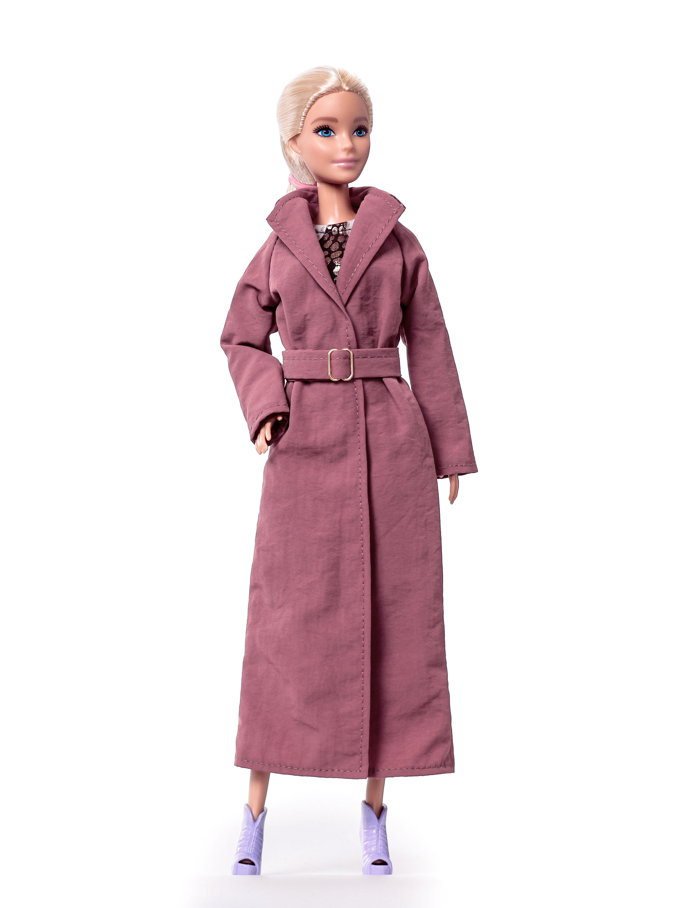 Плащ платье и пояс одежда для Barbie VIANA терракотовый и коричневый мрамор 128.31.19.2v - фото 2