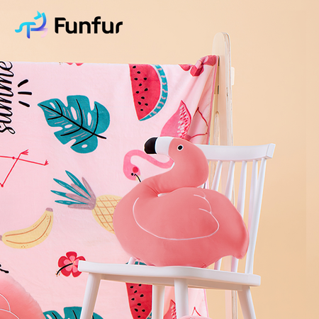 Игрушка-подушка Funfur с пледом Flamingo