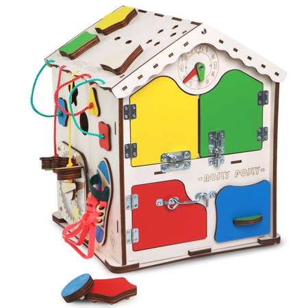Бизиборд Jolly Kids Развивающий домик со светом