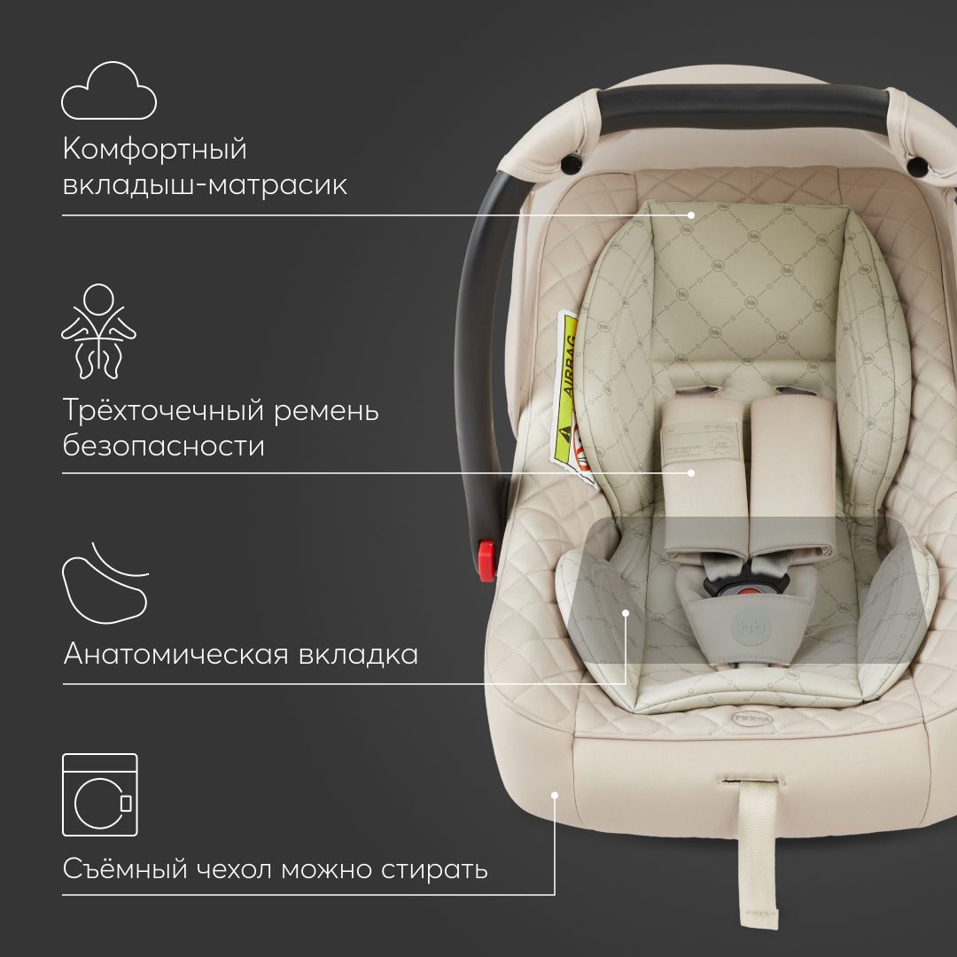 Автолюлька 0+до 13кг Happy Baby Skyler V2 с капюшоном и ручкой для переноски - фото 9