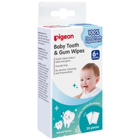 Салфетки для чистки молочных зубов Pigeon 20шт 78290-1
