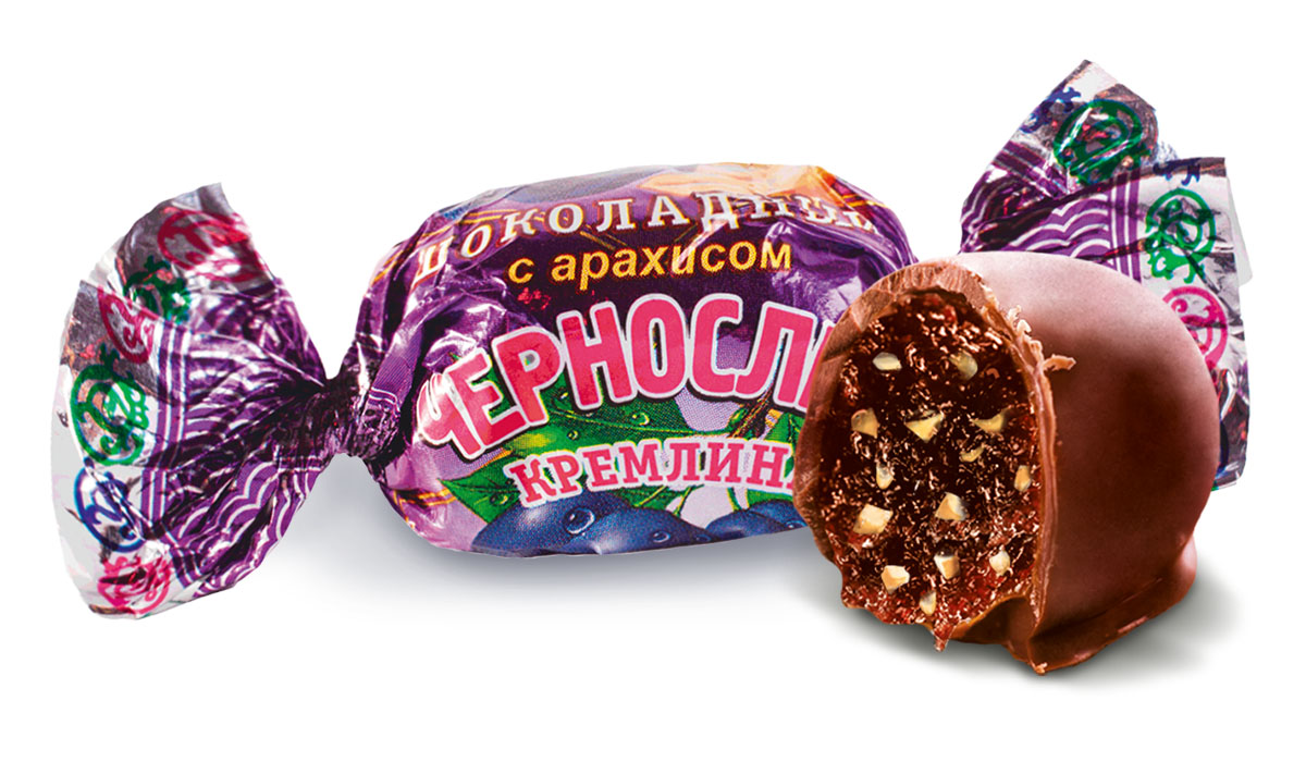 Конфеты чернослив в глазури Кремлина с арахисом пакет 600 гр - фото 3